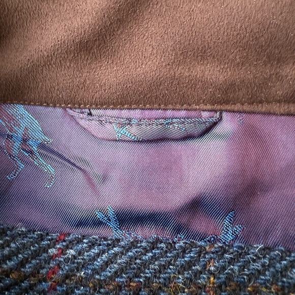 PETER CHRISTIAN Harris Tweed 42 Bomber Harrington Jacket Blue Wool Windowpane - Picture 8 of 11